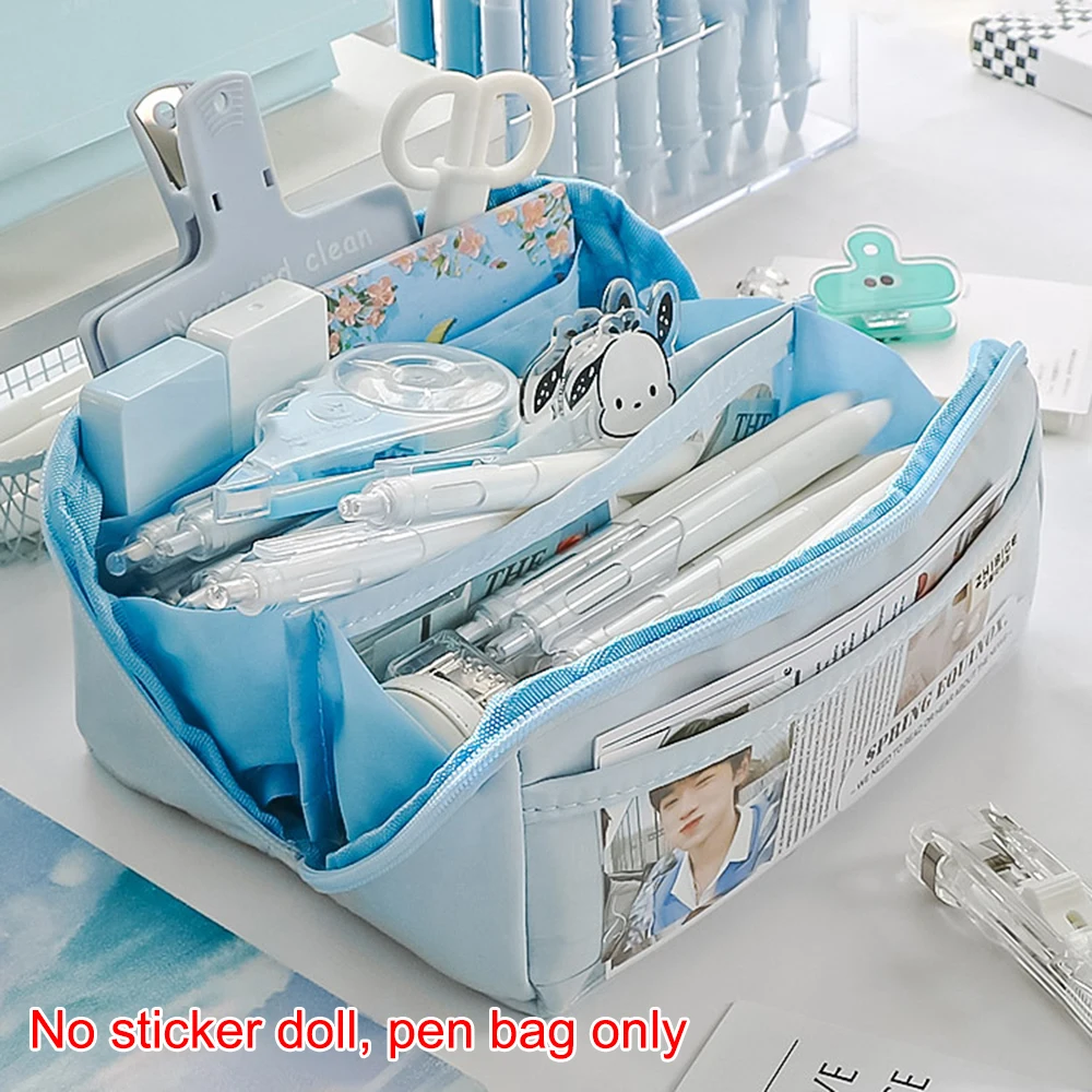 10-tier High-capacity Transparent Pen Bag with Beautiful Appearance, Multi-functional Pencil Case for Children （No Sticker）