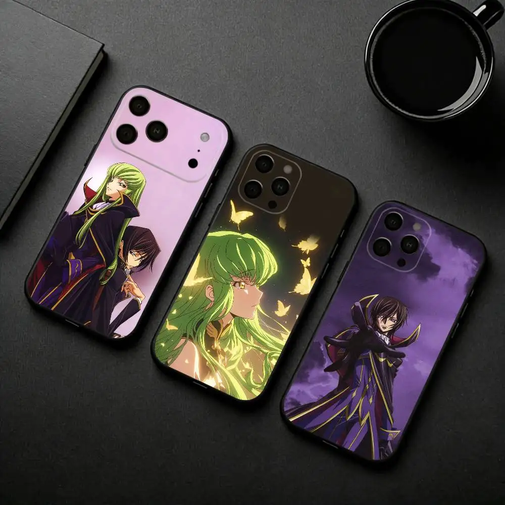 

Japanese Anime C-Code G-Geass Phone Case For iPhone 17pro,16,15,14,13,12,11 Plus,Pro Max,XS,Soft Silicone Black Cover