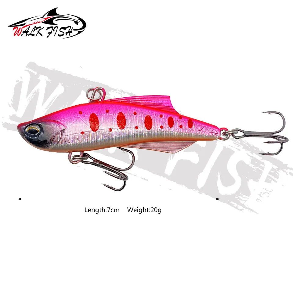 WALK FISH Winter VIB 7cm 20g Sinking Sharp Rattlin Fishing Lure Wobbler For Pike Ice Balance Long Cast Swimbait Fishing Tackle