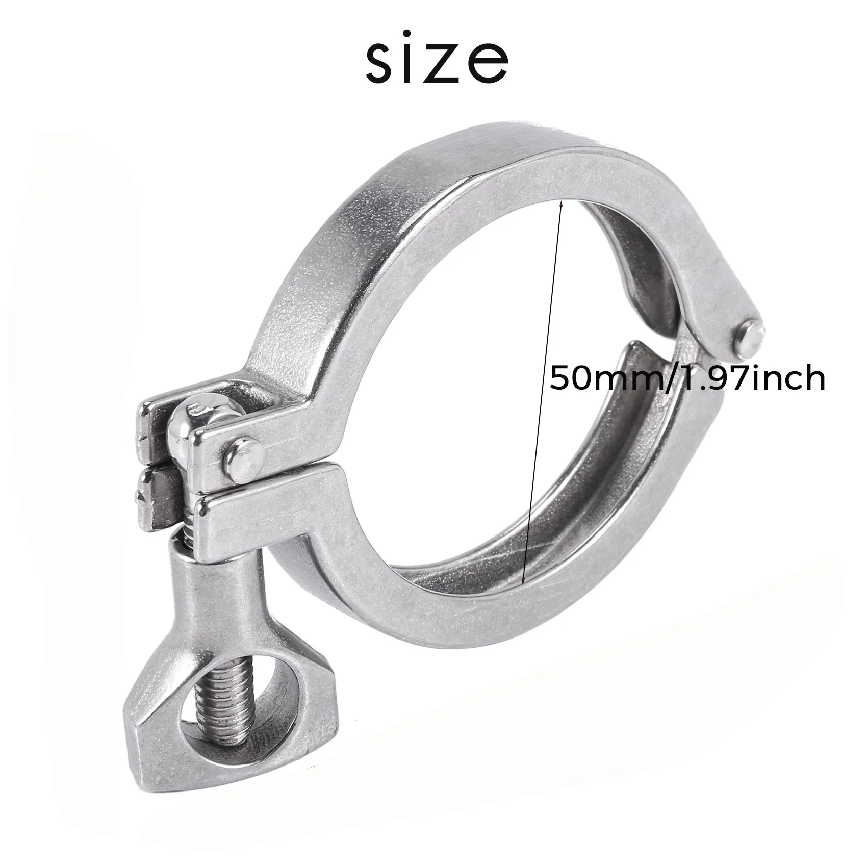 2 ชิ้น Tri - Clamp เหล็ก Single Pin Heavy Duty Tri Clamp พร้อม Wing Nut สําหรับ Ferrule TC พร้อมปะเก็นซิลิโคน 2 นิ้วร้อน