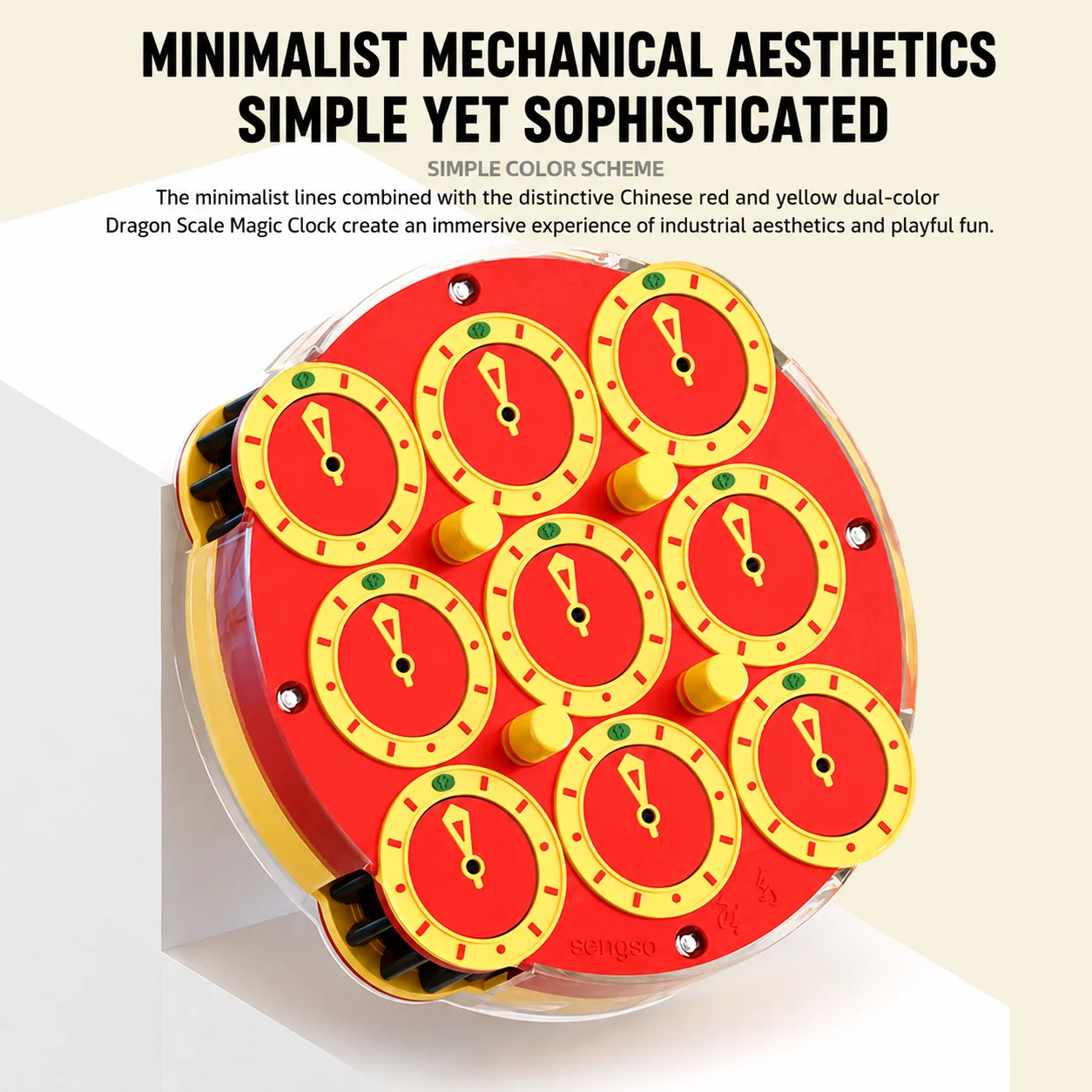 Sengso 4x4 Magnetic Clock V2 & Timer Miracle Limited Edition Speed Puzzle Magnetic Positioning Clock for Birthday Gift