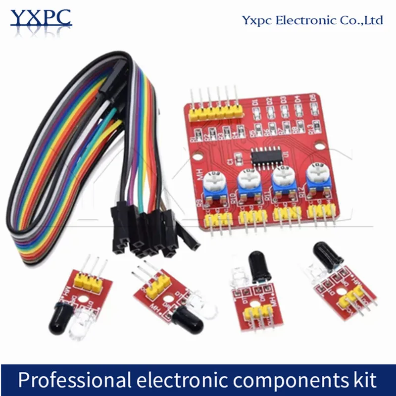 Four-Way Tracking Module Infrared Tracing Transmission Line Obstacle Avoidance For Arduino Smart Car Robot DIY Kit