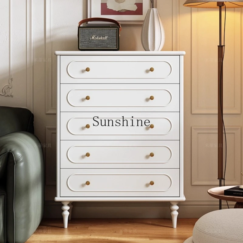 

French small apartment bedroom storage cabinet living room TV side cabinet