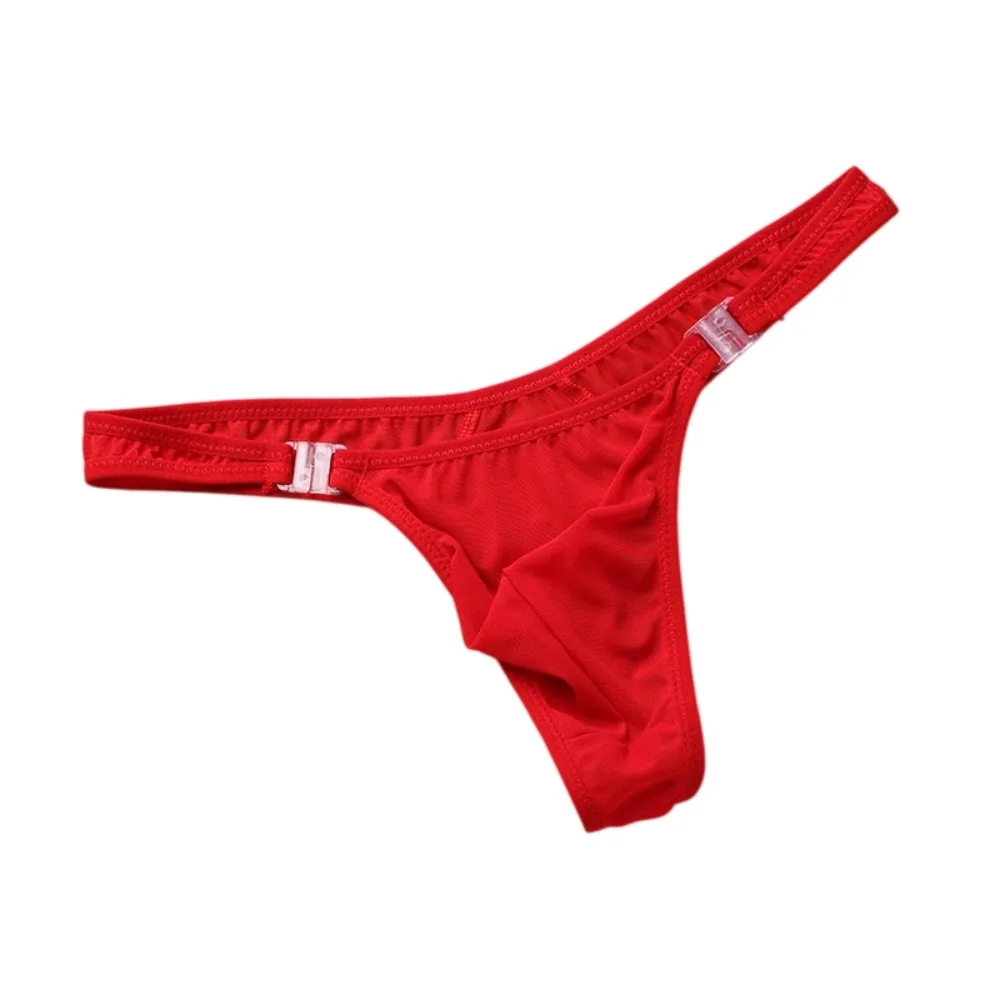 Comfortable Transparent T-back Male Bikini Thong Briefs Low Waist Lingerie Men Underwear Breathable Mesh Triangle Panties Men