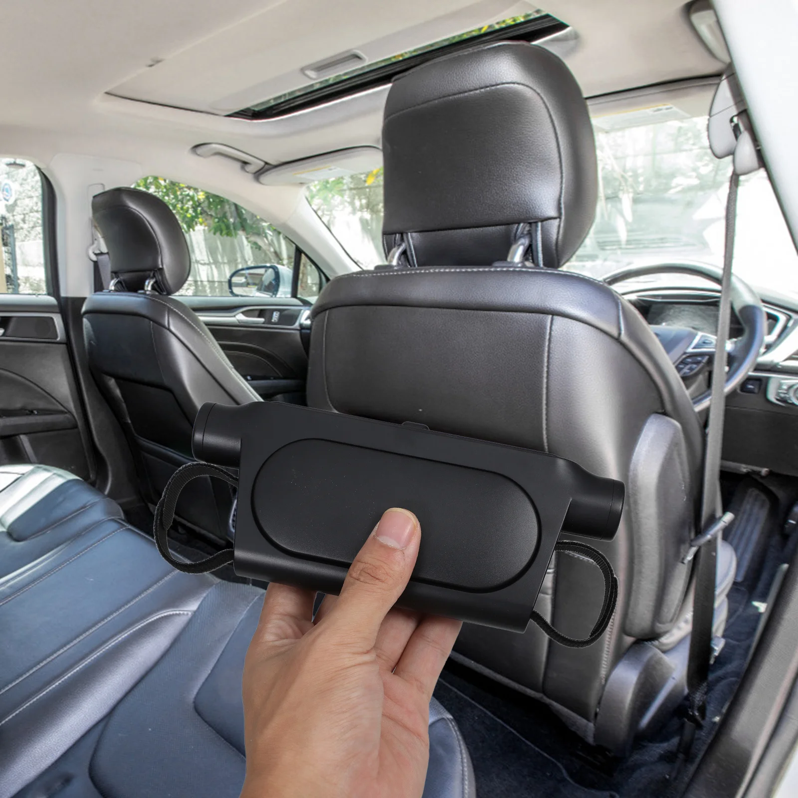 

Car Fan Mini Portable USB Adjustable Backseat Headrest Cooling Fan Bladeless Quiet Dual Turbine Vehicle Cooling