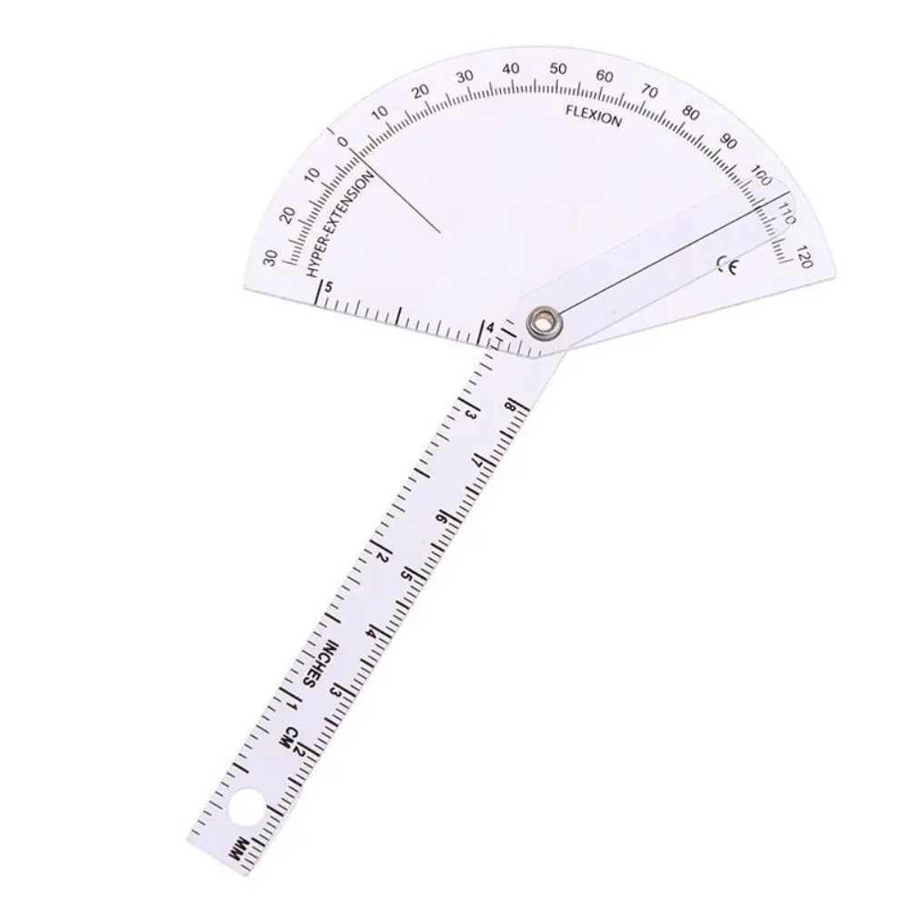 Goniometro da dito in plastica portatile Goniometro medico professionale Righello spinale transprent