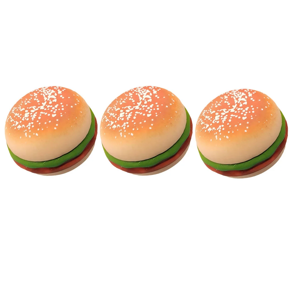 3pcs Hamburger Stretchy Toys Interesting Burger Squeeze Toys Adorable Decompression Toys