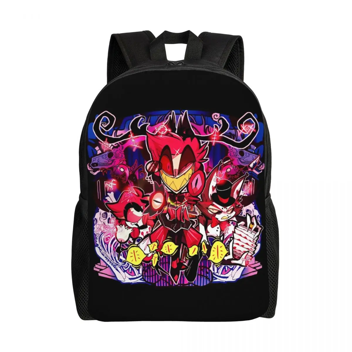 

Hazbins Anime Hotels Cartoon Backpack Women Large Backpacks Polyester Stylish School Bags Cycling Colorful Rucksack
