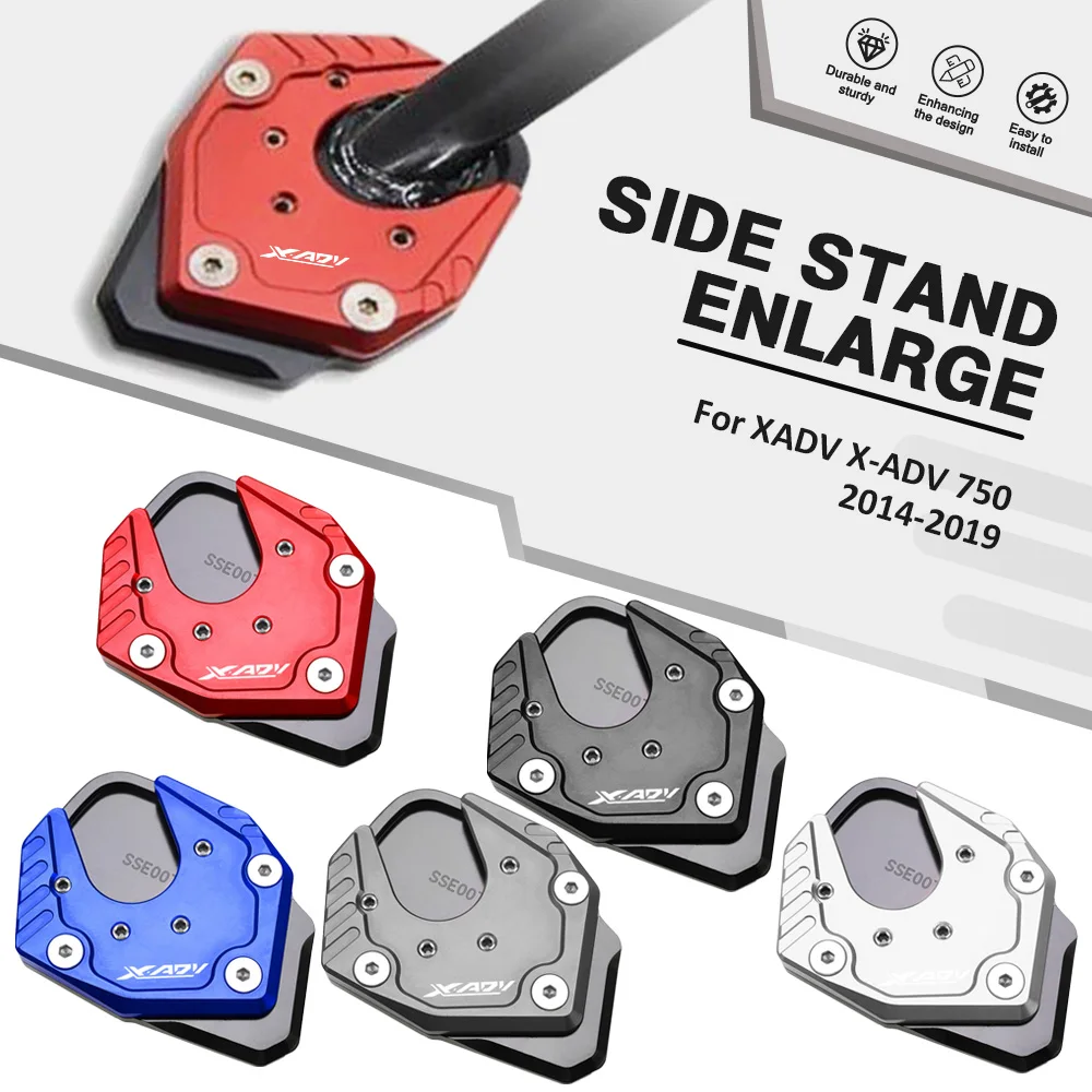 For HONDA XADV X-ADV 750 2014-2023 Aluminum Motorcycle Kickstand Extender Foot Side Extension Pad Support Plate Enlarged Base