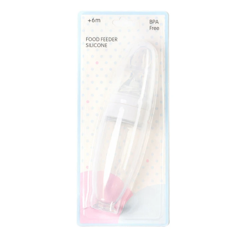 Silicone Baby Food Feeder - Soft Rice Paste Dispenser Self-Feeding Spoon for New Moms