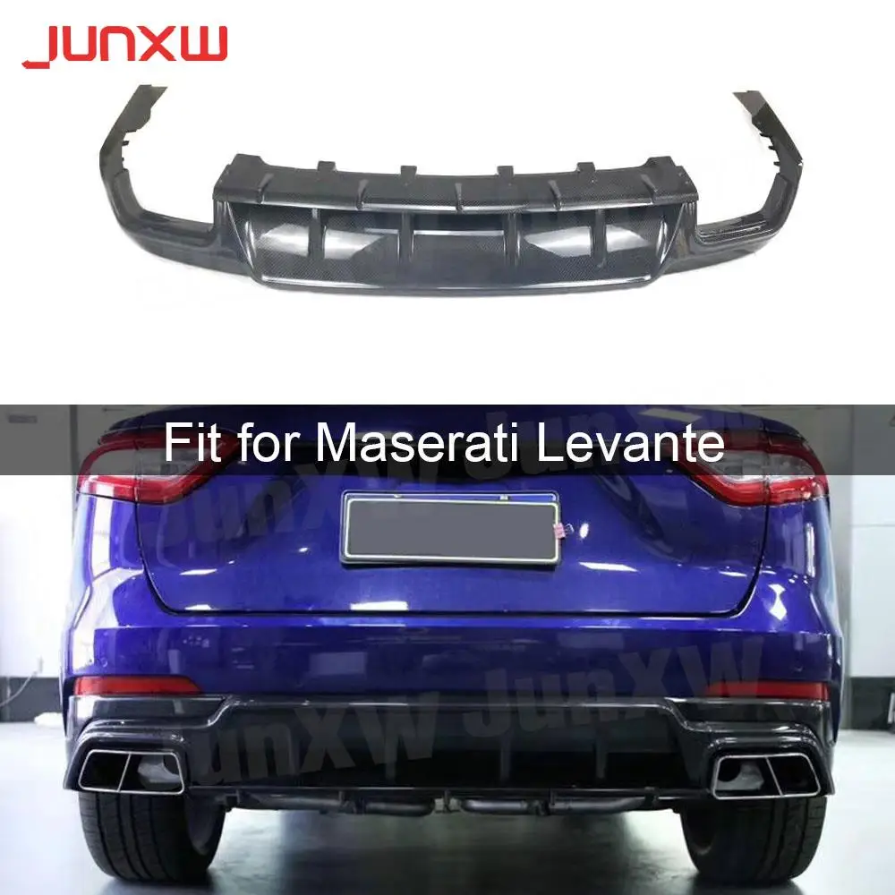 

Carbon Fiber Rear Bumper Lip Diffuser Spoiler Fit For Maserati Levante 2016 2017 2018 2019 MS Style Rear Lip Chin