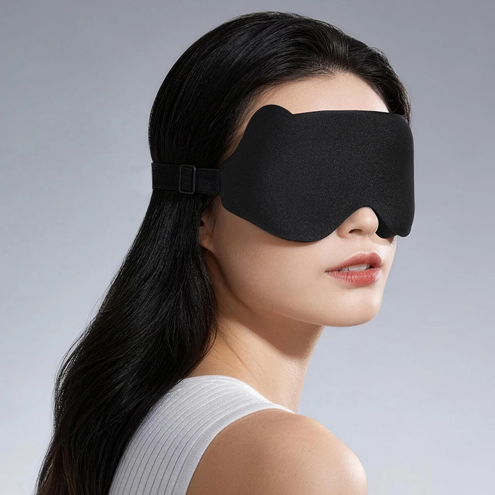 3D Contoured Cup Blindfold Eye Mask Shading Breathable Eye Blindfold Adjustable Sleep Mask Men and Women Compatible Portable