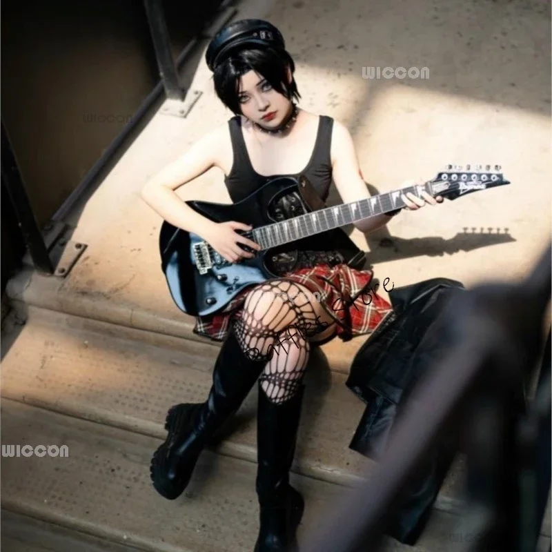 ZA01 Anime Manga Nana Osaki Costume Cosplay Nana Cosplay Calzino Girocollo Parrucca Donna Punk Band Stage Cosplay Uniforme Halloween ParZa0 @