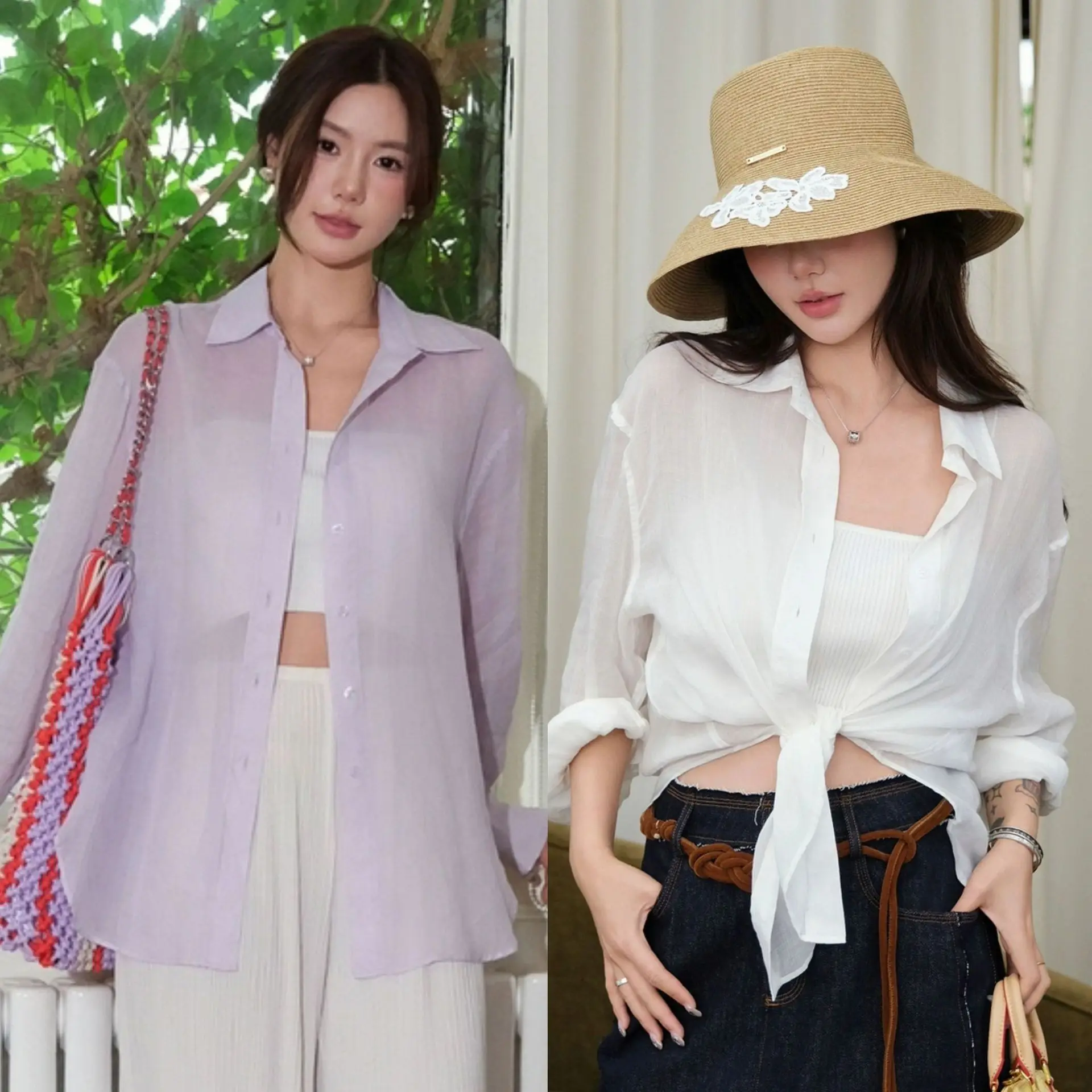 

Air Feel Light Ramie · It Is Very Cool in Summer~ 2-color Ramie Long-sleeved Shirt Sunscreen