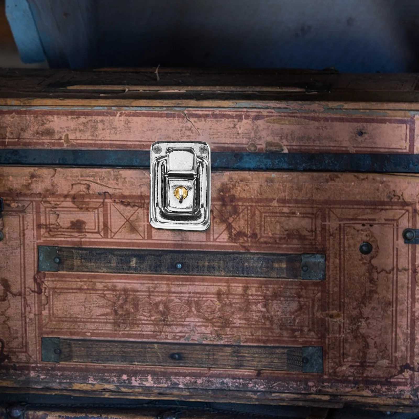 

4Pcs Iron Suitcase Lock Set Vintage Latch for Wooden Chest Jewelry Box Toolbox Security Hardware Keys Included