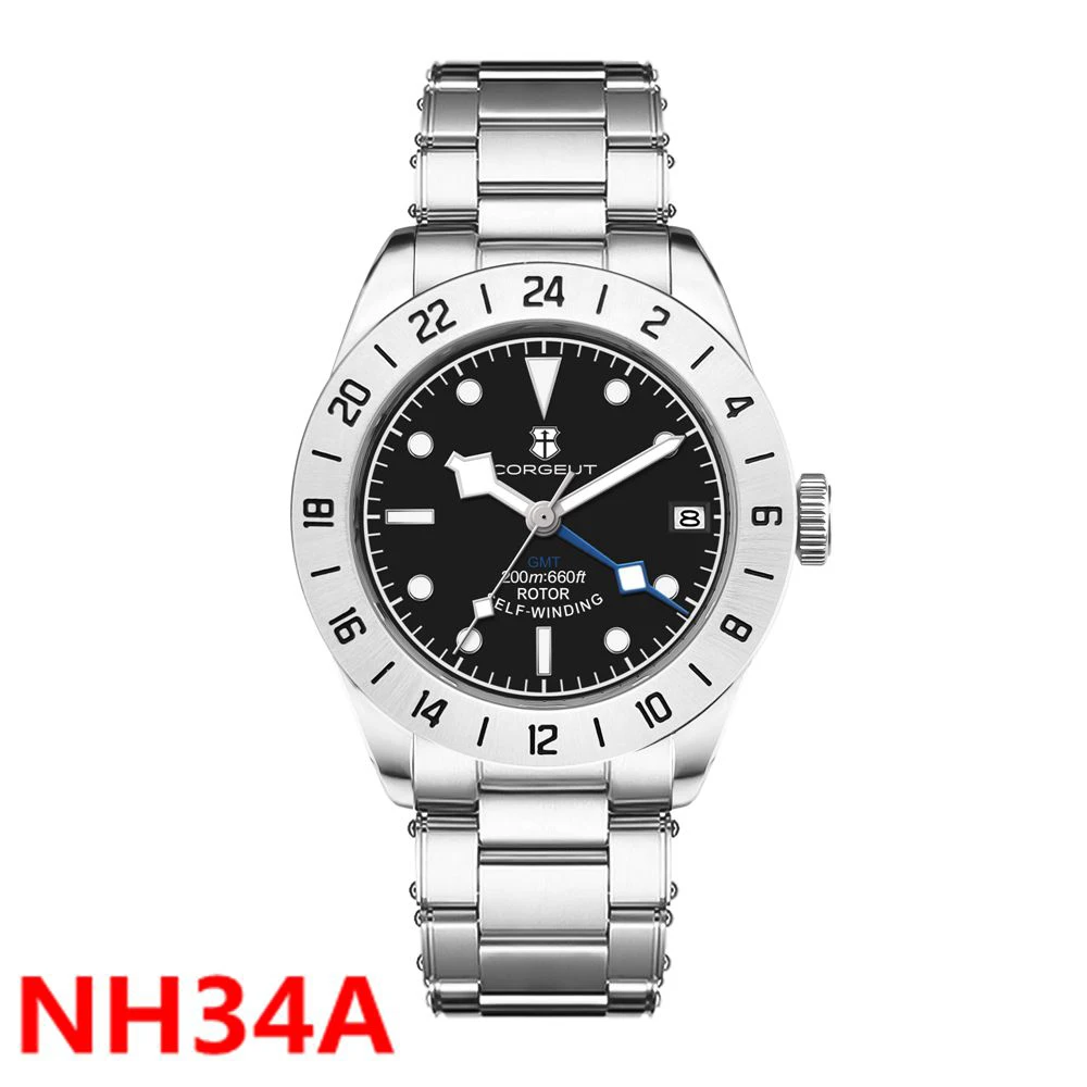 

Luxury Men Coregut Watch 39mm GMT NH34 Automatic Mechanical Wristwatches Sapphire Date Man Clock Business 10ATM reloj Luminous