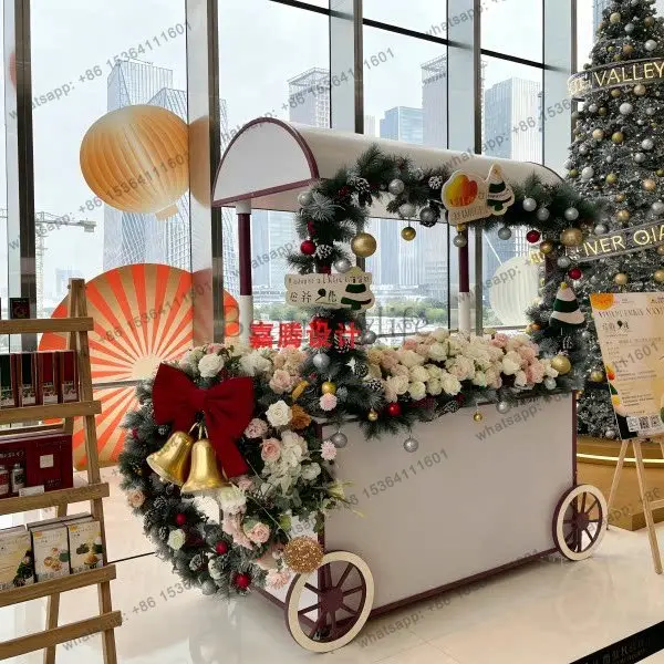 Promotional float decoration, commercial design, beautiful display, atmosphere, festival scene, display cart