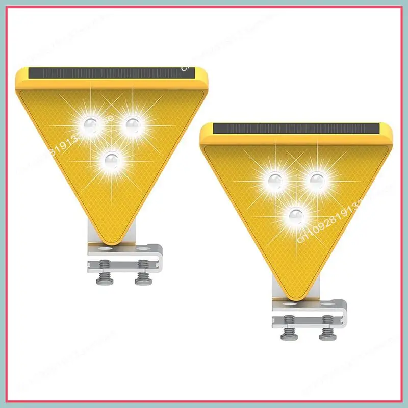 N94R Caution Strobe Lights LED Flashing Safety Light Solar Powered Caution Strobe Lights White