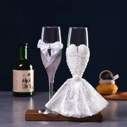 Exquisite Wedding Matchmaking Wedding Celebration Romantic Wedding Champagne Hand Over Glasses Groom Bride Stemware Glasses