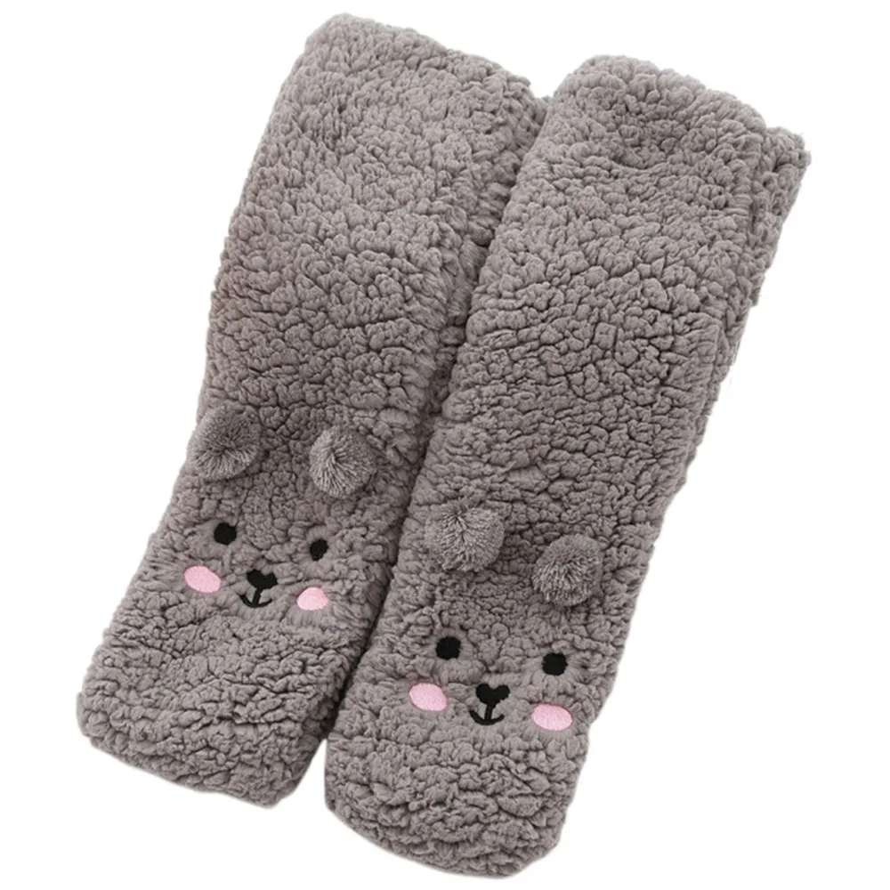 

Cute Embroidery Winter Floor Socks Cartoon Anti Slip Thick Thermal Socks Thicken Warm Winter Animal Graphic Socks Gifts