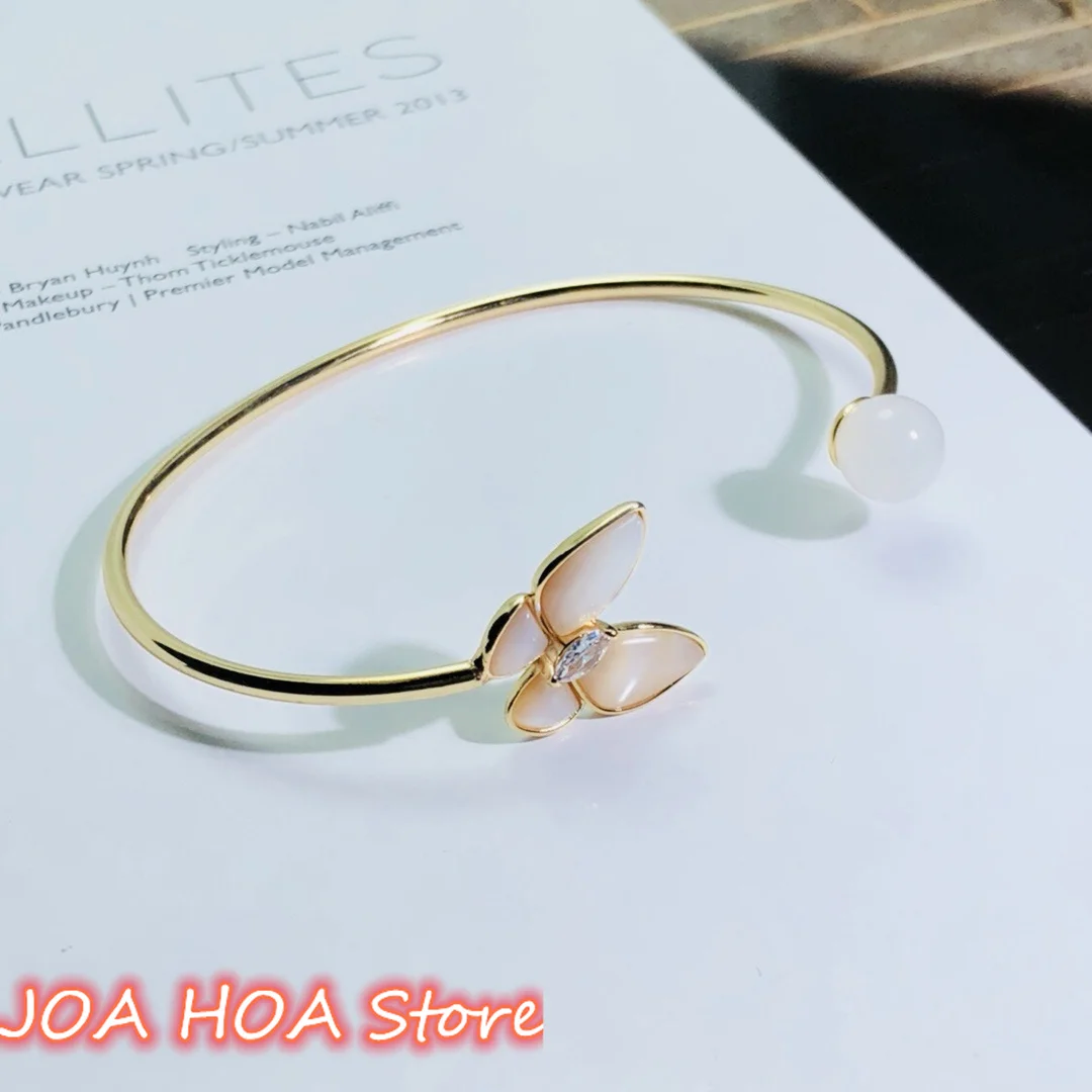 Perfect White Hetian Jade Round Beads Inlaid With Gold-plated Handring Natural Materials Exquisite Jewelry Hand Decorations