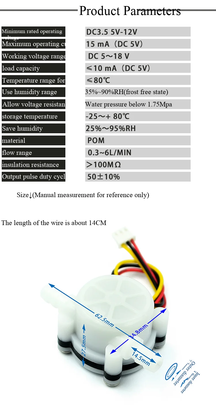 Kaffeemaschinen-Durchflussmesser, Wasserdurchflusssensor, an 6-mm-Schlauch angeschlossen, Wasseraufbereiter-Hall-Sensor, YF-S401 – Detail 4