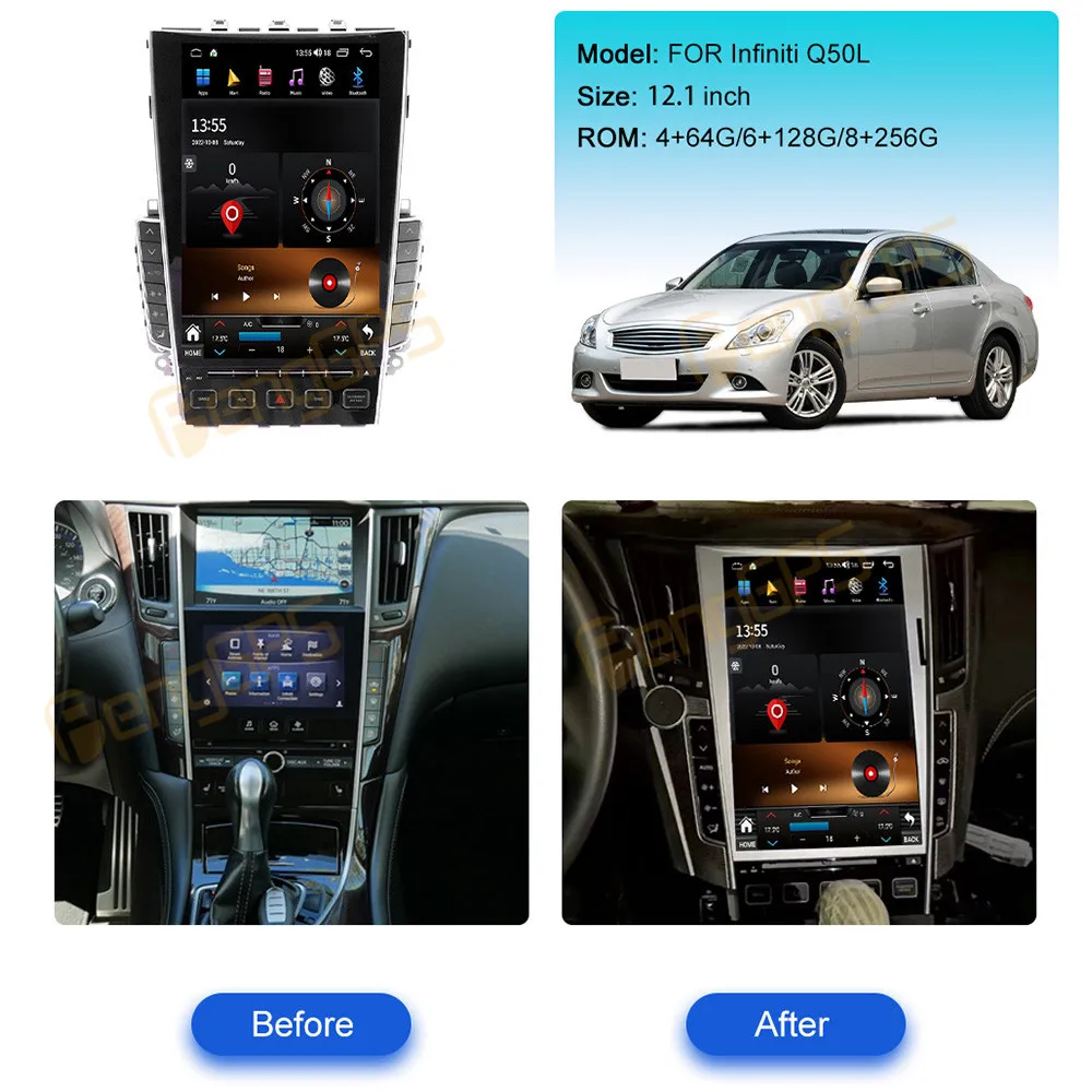 Android13 Car Automotive Radio For Infiniti Q50 Q50L Q50S Q60 2012-2020 Multimedia Player Carplay Auto Bluetooth 4G GPS Navi HD