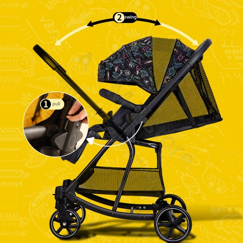 Baby stroller / can sit and lie down two-way lightweight stroller can be folded / shopping cart / 0-3 years old baby stroller