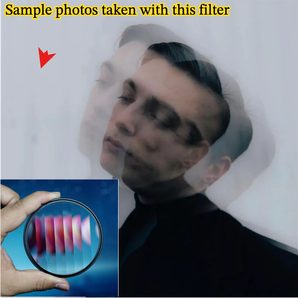 77mm /82mm Linear Glass Prism Filter Foreground Blur Light Refraction Lens Attachment for DSLR