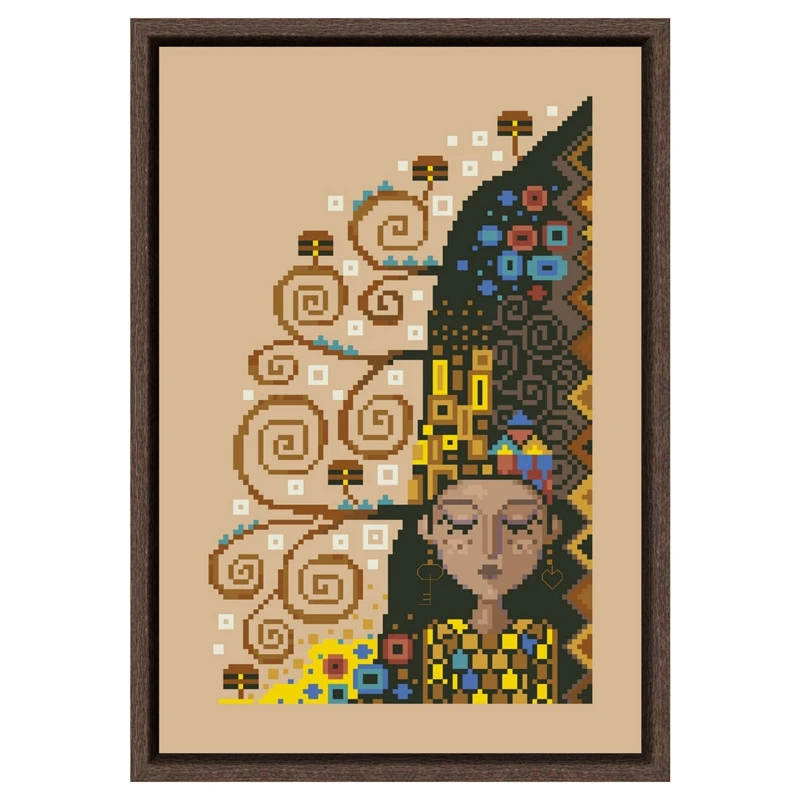 Dreaming of Klimt cross stitch kit cotton silk thread 18ct 14ct 11ct count linen flaxen canvas stitching embroidery