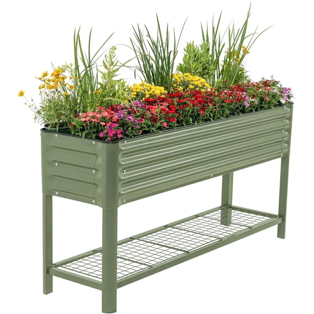 

Slimline 1.5ft x 5.5ft Elevated Garden Bed with Legs and Storage, 750 lbs Capacity, Ideal for Herbs, Vegetables, and Flowers in