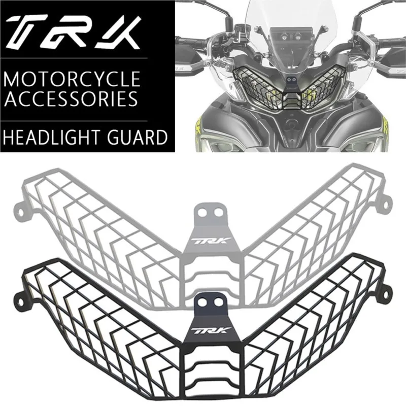 Motorcycle Accessories Aluminium CNC Headlight Grill Guard Protect Cover Protector For Benelli TRK 702 TRK702 TRK-702 2022-2023
