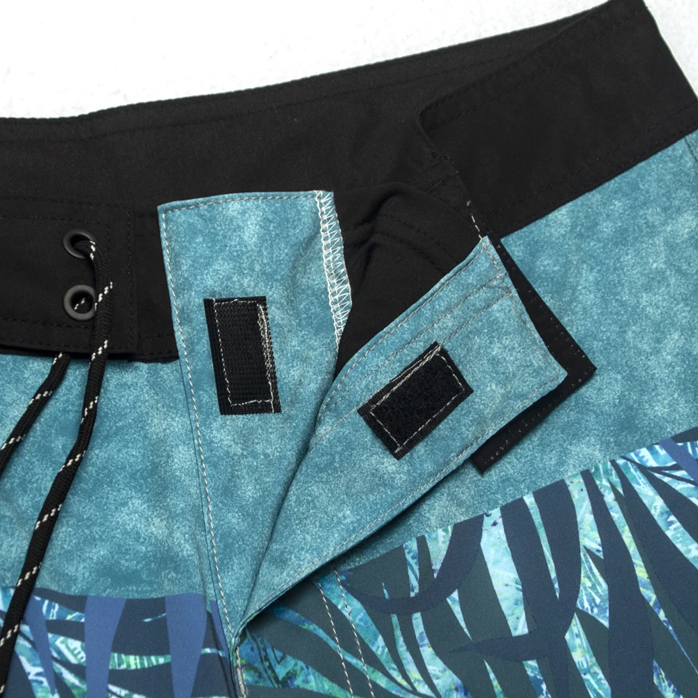 Pantaloncini da bagno da uomo nuovi estivi con stampa a foglia pantaloncini da spiaggia sottili impermeabili a 4 vie elasticizzati ad asciugatura rapida Surf Swim Trunk Bermuda Swimwear