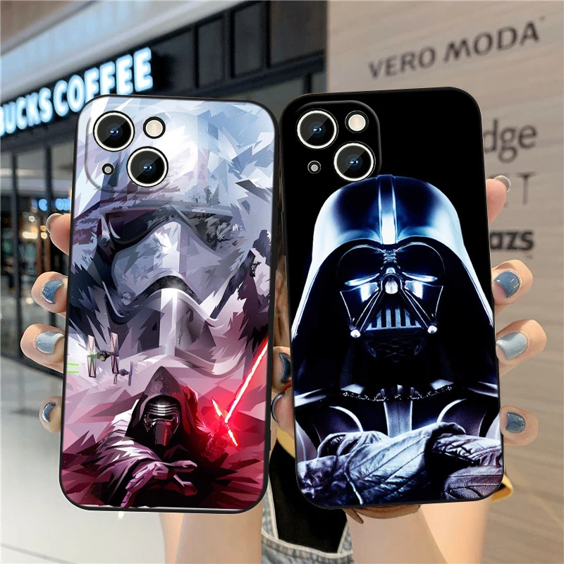 S-tar W-ars Darth Vader Yodas BB8 For Apple iPhone 15 14 13 12 Mini 11 XS XR X 8 7 Pro Max Plus Soft Silicone Black Phone Case