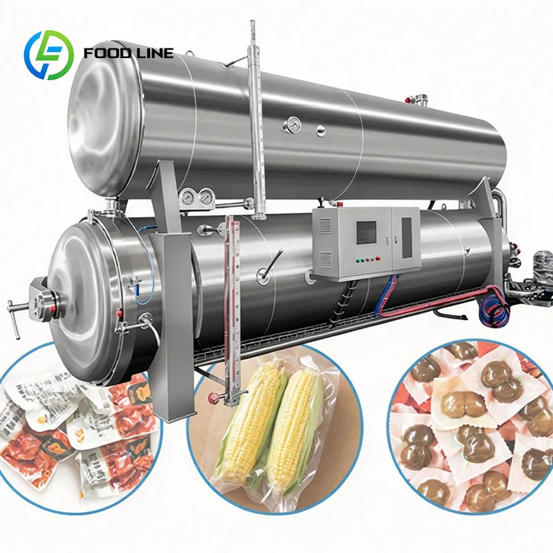 Automatic Water Bath Retort Cooker for Bottled Barbecue Sauce Chili Sauce Curry Sauce and Marinades Customized