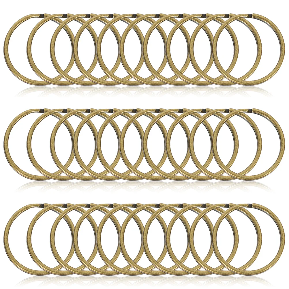 

200pcs Key Rings 25mm Metal Split Rings Portable Round Bulk Keys Accessory Chain Retro Style Practical DIY Gift