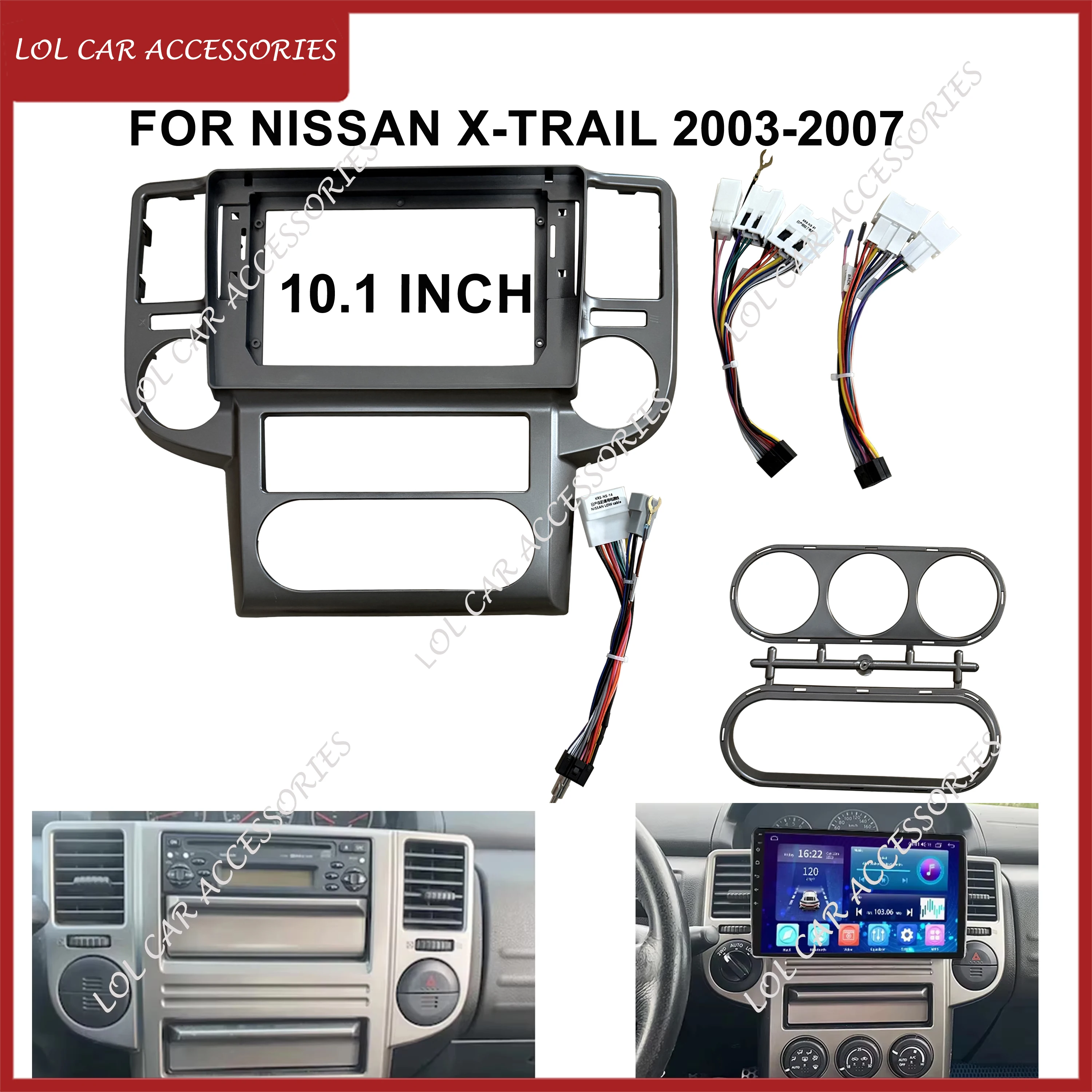 

10.1 Inch For Nissan X-Trail 2003-2007 Car Radio Stereo GPS MP5 Android Player 2 Din Head Unit Panel Fascia Frame Dash Cover