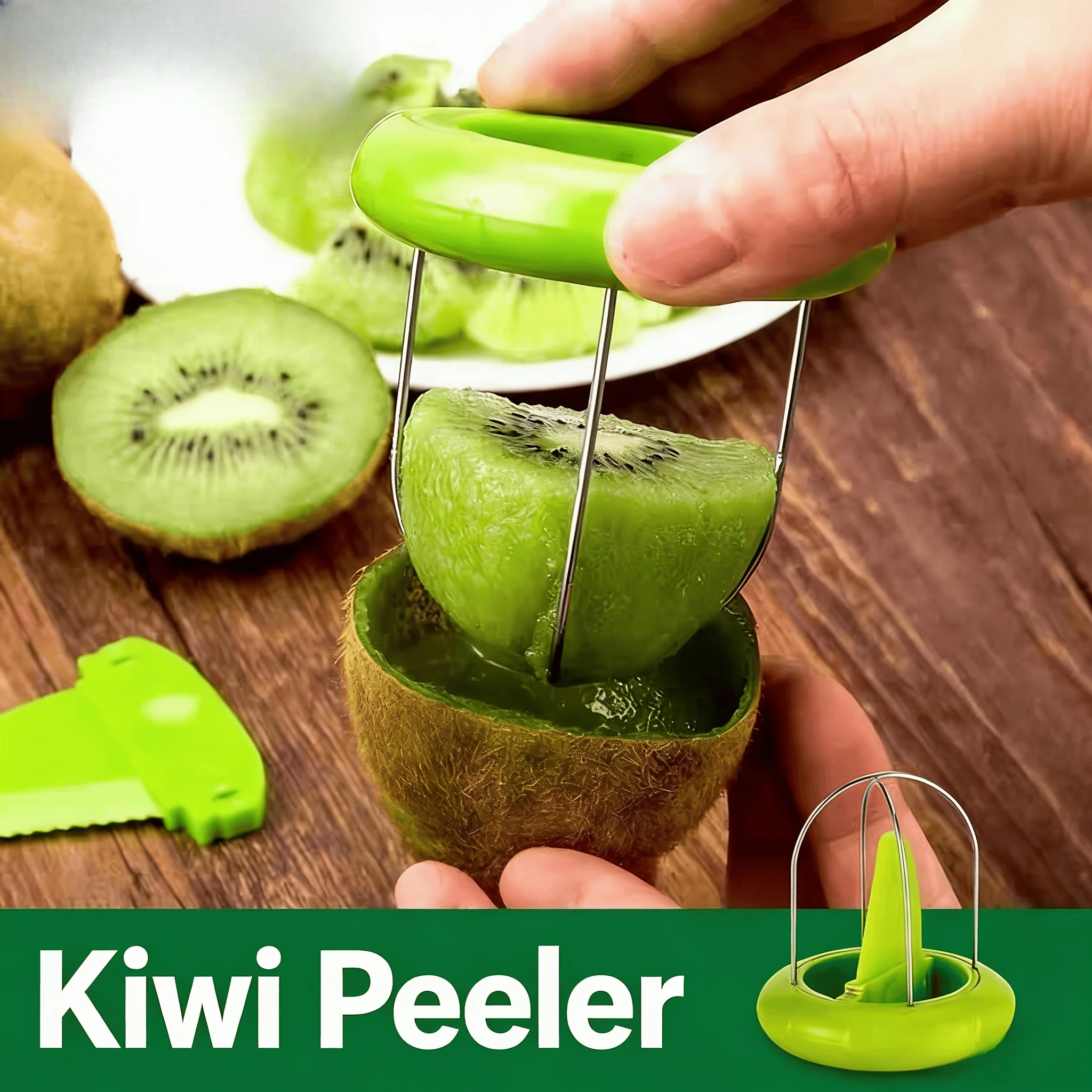 Two creative kiwi peelers with cute plastic blades and ergonomic handles - perfect for making fruit pies, egg tarts, and salad sets. Multi functional portable peeler, an essential kitchen tool for outdoor cooking, camping, and picnicking