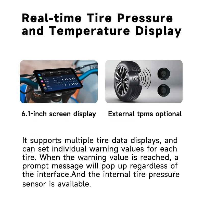 AlienRider M12 Pro Motorcycle Carplay Navigation Dash Cam With 6 Inch Touch Screen Dual Recording  BSD 77G Millimeter Wave Radar