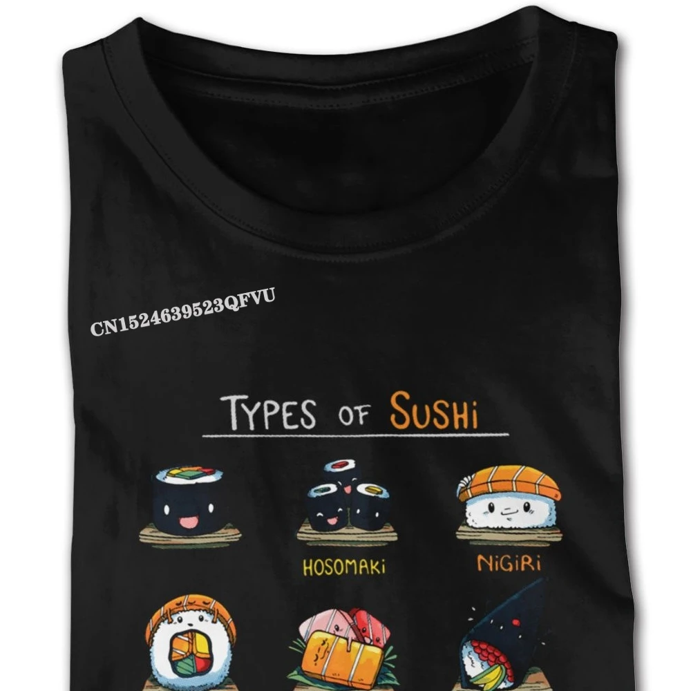 Cheap Graphic Types Of Sushi Tees Shirts Men\'s Make Your Own Gothic Style Anime Tshirt Retro Cotton O Neck Shirt