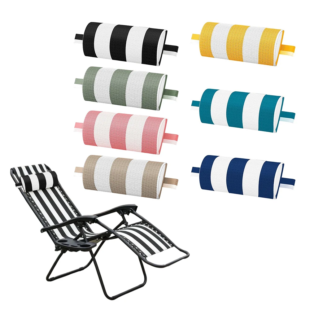 Comfortable Striped Headrests For Garden Loungers Soft, Washable, Breathable Recliner Beach Chair Pillow Headrest