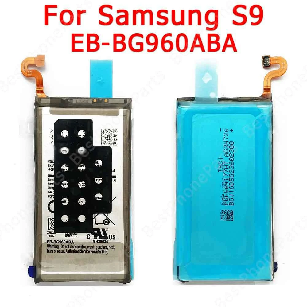 Battery For Samsung Galaxy S9 G960 Battery Cellphone Spare Parts 3000 mAh EB-BG960ABA Replacement Bateria