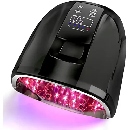 Imagen 1 del producto Lámpara de uñas recargable de 90W con fondo de espejo, luz LED inalámbrica para uñas acrílicas, máquina de manicura, lámpara LED UV inalámbrica para uñas