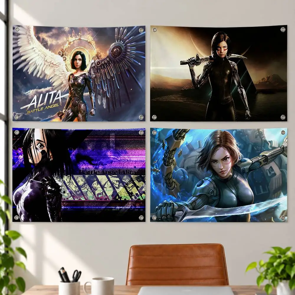 Movie Alita: Battle Angel Aesthetic Wall Tapestry Flag Printed Wall Hanging Living Room Party Outdoor Decor
