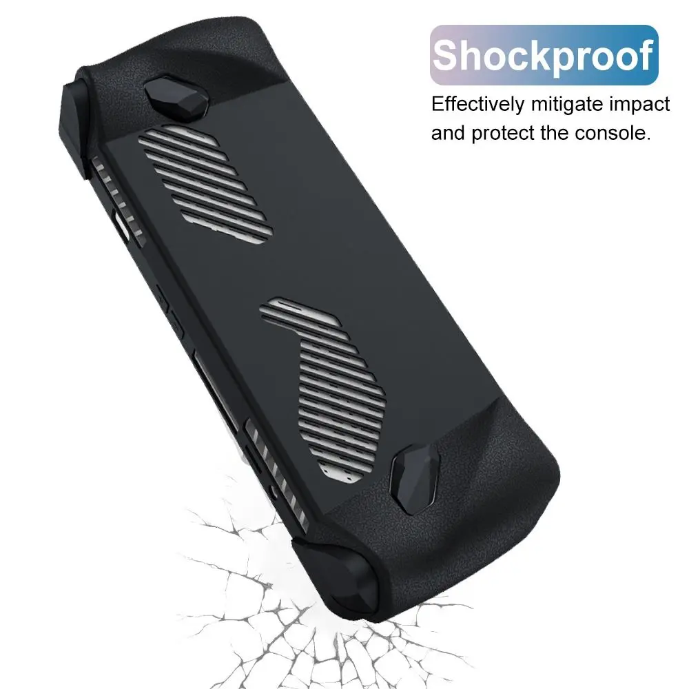 Soft Protective Case Game Accessories Shockproof Rocker Caps Anti Slip Silicone Back Cover for ASUS ROG Ally Full Protection