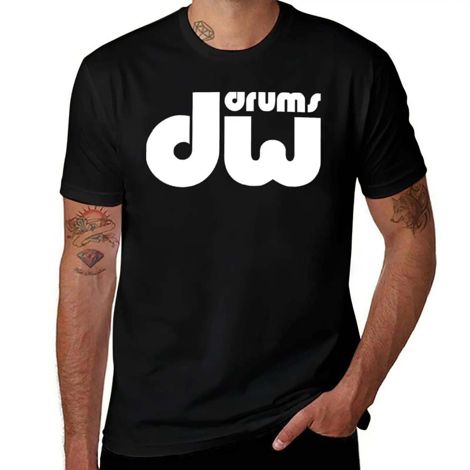 DW Drums T-Shirt Art Pattern Printed Casual Top