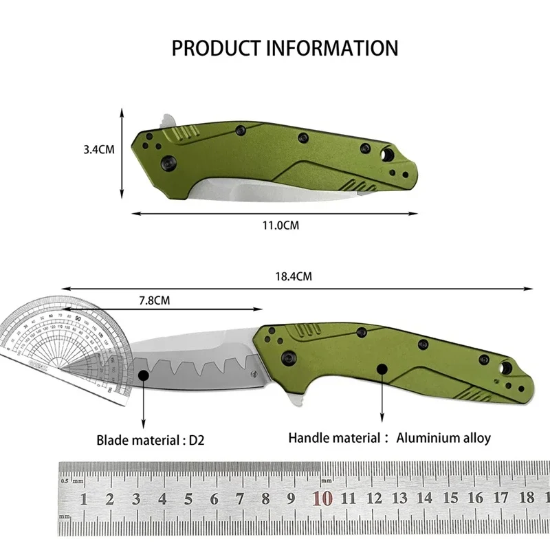 KS 1812/1776  Assisted Flipper Knife Aluminium Alloy Handle Drop Point Blade Outdoor Survival Camping Hunting Multitool Knives