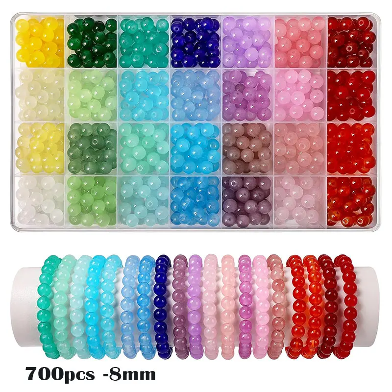

6Mm Round Crystal Glass Beads In 28 Colors for Jewelry Making Bracelets Diy Craft Beading Accessories