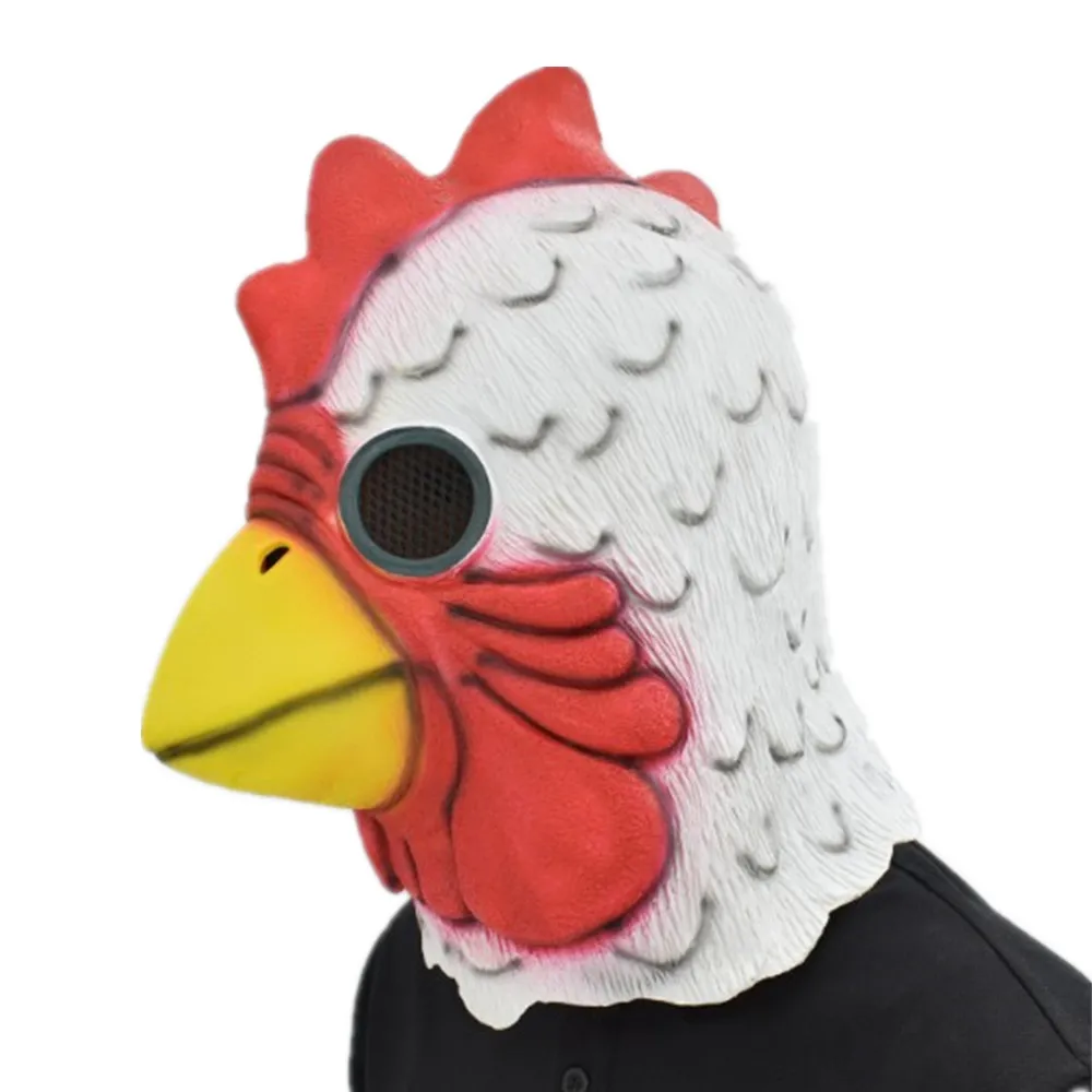 1PC Cosplay Richard Rooster maschera integrale testa di animale divertente maschere di gallo bianco Hotline Miami Game puntelli maschera di pollo pazzo