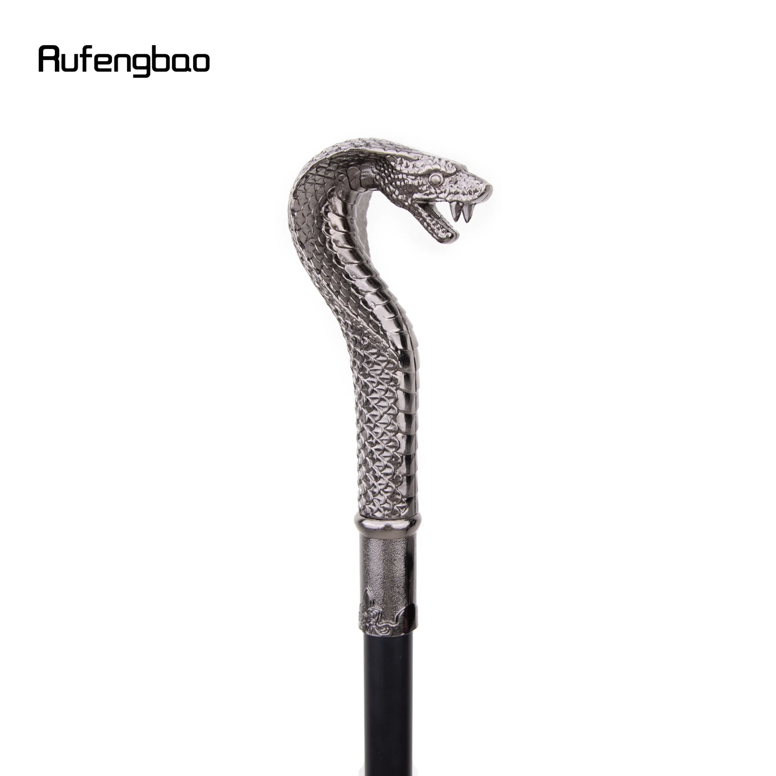 Silver Luxury Snake Single Joint Fashion Walking Stick Decorative Vampire Cospaly Party Walking Cane Halloween Crosier 93cm